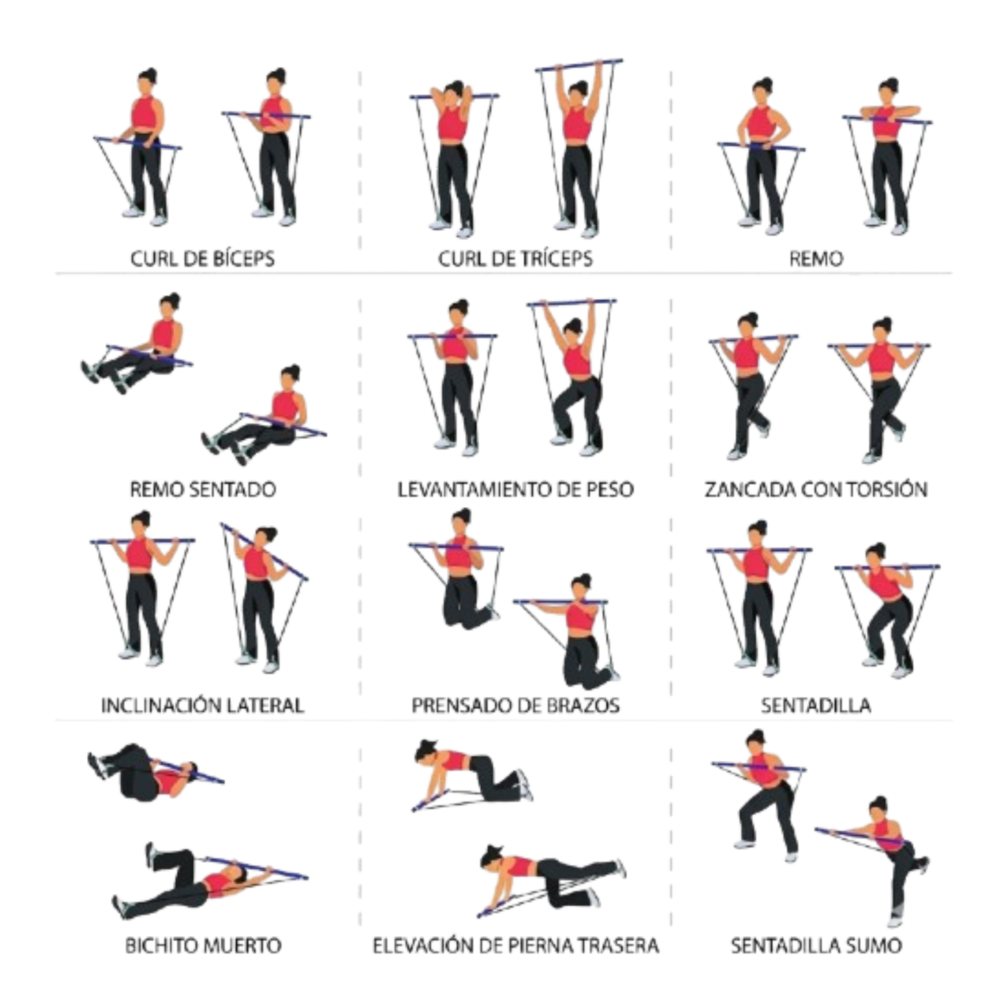 Barra pilates multifuncional